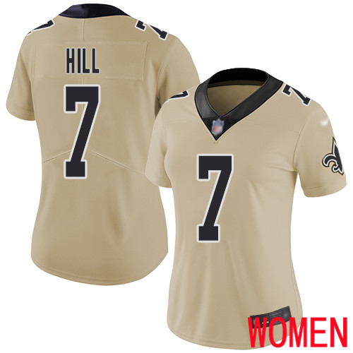 New Orleans Saints Limited Gold Women Taysom Hill Jersey NFL Football #7 Inverted Legend Jersey